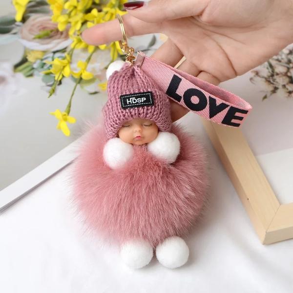 FREE GIFT Pompom Sleeping Baby Plush Keychain