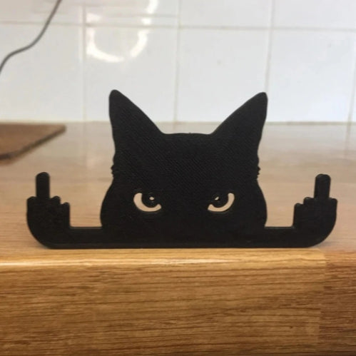 Funny Black Cat Middle Finger Decoration Ornament