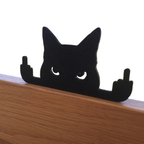 Funny Black Cat Middle Finger Decoration Ornament