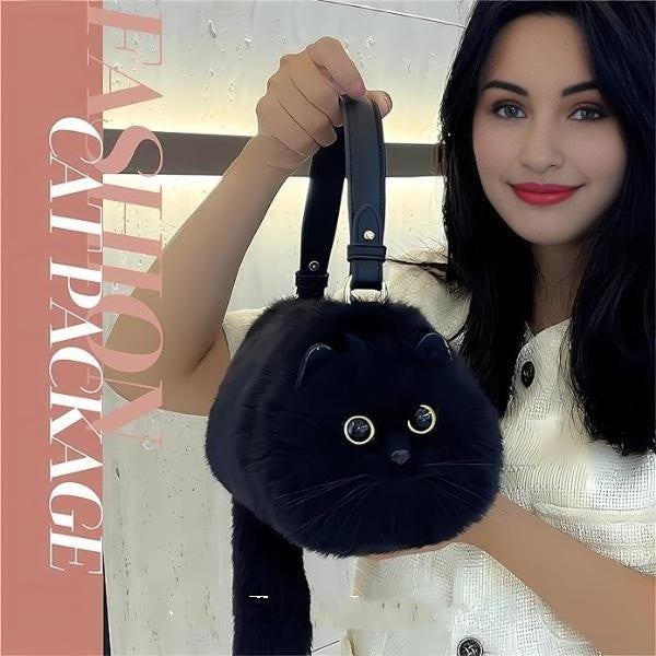 FREE GOLD MEMBER GIFT- LUXURIOUS PLUSH CAT KITTEN SHOULDER HAND BAG