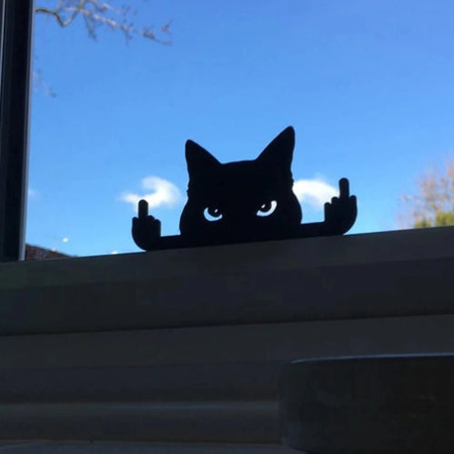 Funny Black Cat Middle Finger Decoration Ornament