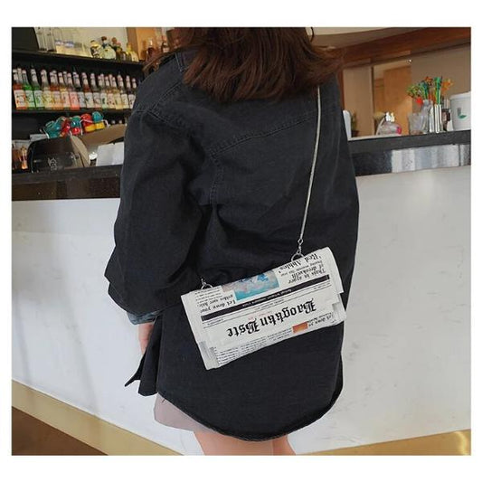 Fashion Newspaper Purse Clutch Bag