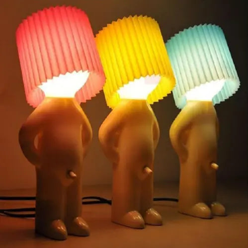 Little Shy Man Weener And Golden Man Night Lamp