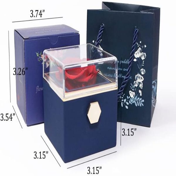 ROSEBOX Rotatable Preserved Rose Jewelry Box