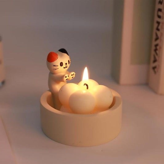 Cartoon Kitty Candle Holder