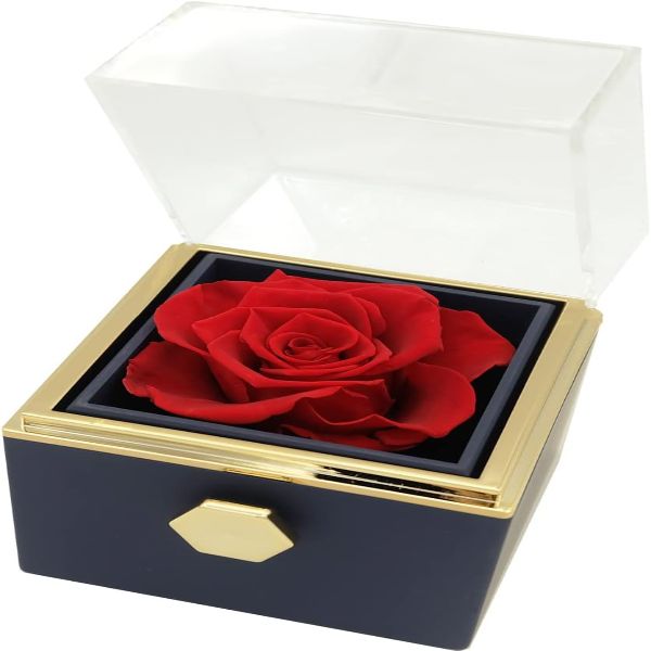 ROSEBOX Rotatable Preserved Rose Jewelry Box