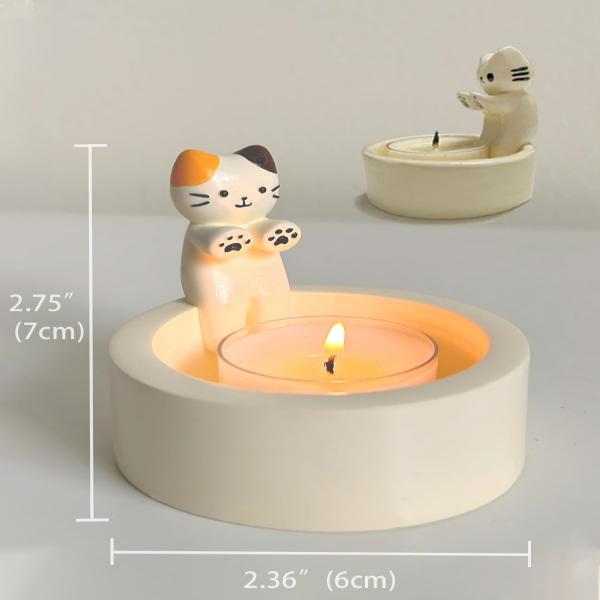 Cartoon Kitty Candle Holder