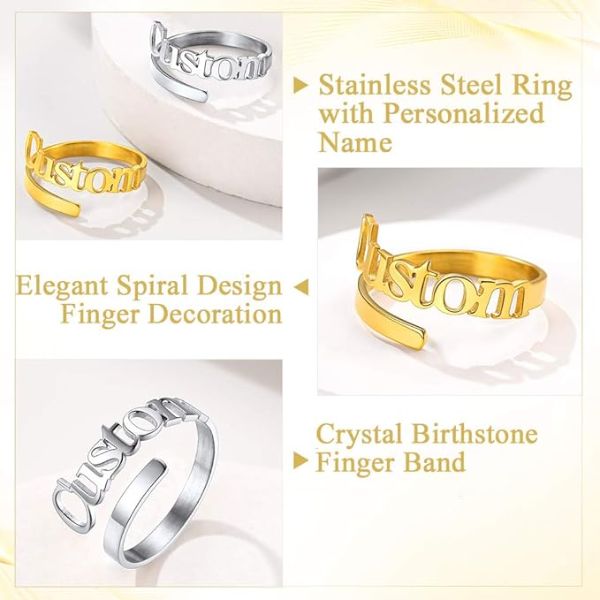 Personalized Double Name Ring