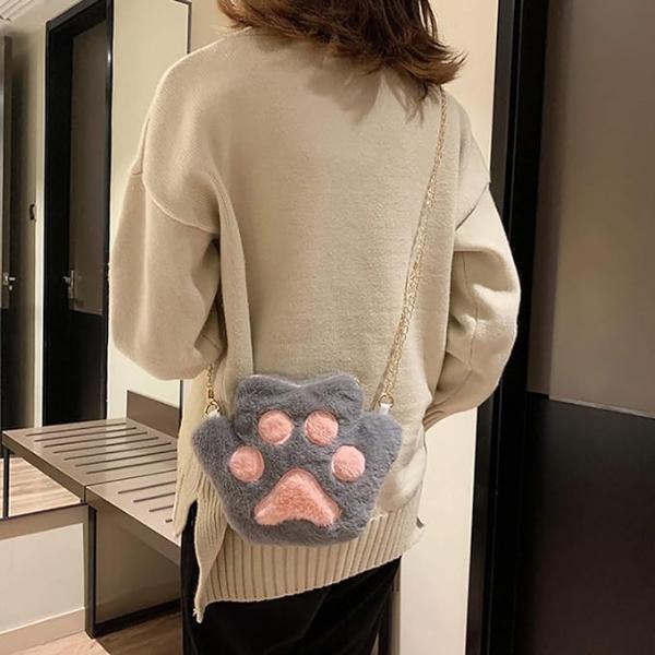 Cute Cat Paw Plush bag