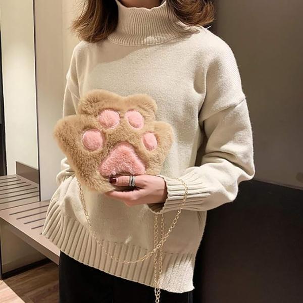 Cute Cat Paw Plush bag