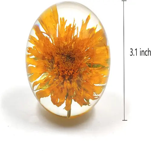 Eternal Sunflower Blooms Crystal Sphere