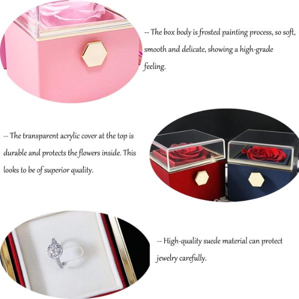 ROSEBOX Rotatable Preserved Rose Jewelry Box – Barkermeow