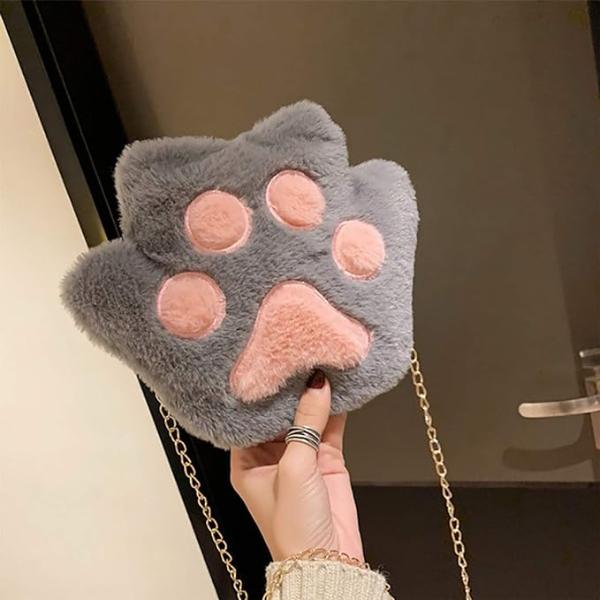 Cute Cat Paw Plush bag