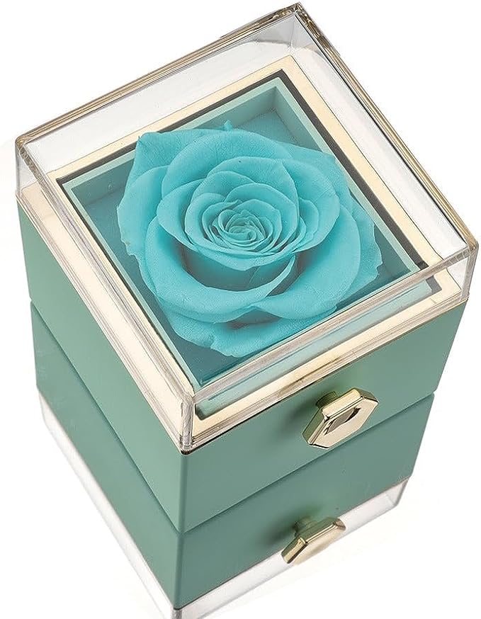 ROSEBOX Rotatable Preserved Rose Jewelry Box