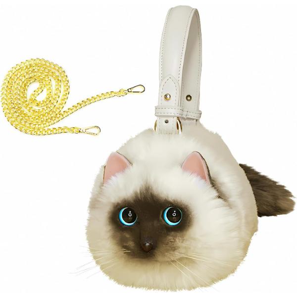 FREE SILVER MEMBER GIFT- LUXURIOUS PLUSH CAT KITTEN SHOULDER HAND BAG