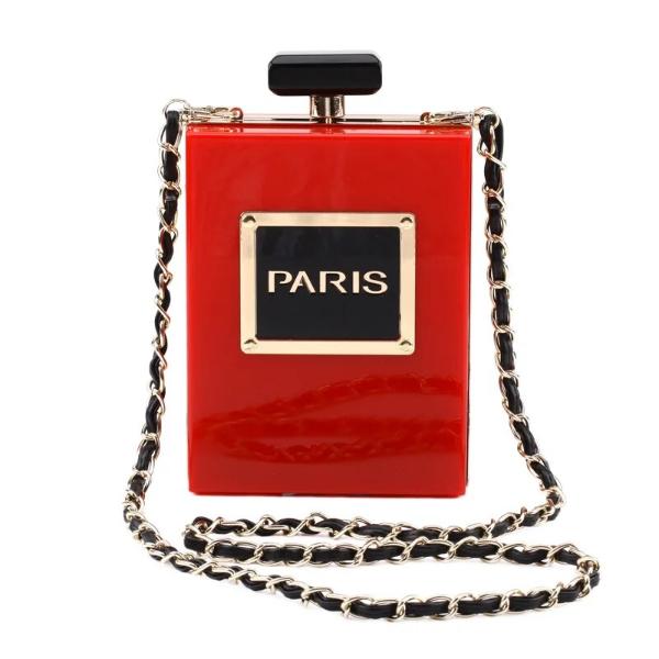 Acrylic Paris Perfume Crossbody Style Handbag