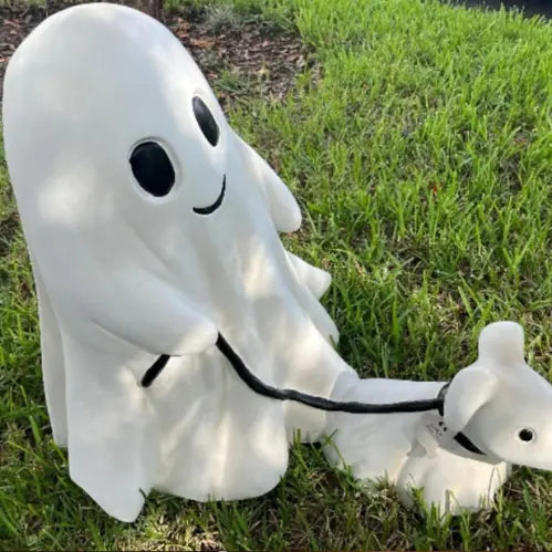 Halloween Ghost Walking Dog & Bonfire Ghost Nightlight