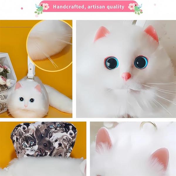 FREE SILVER MEMBER GIFT- LUXURIOUS PLUSH CAT KITTEN SHOULDER HAND BAG