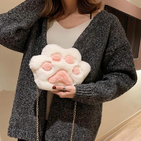 Cute Cat Paw Plush bag