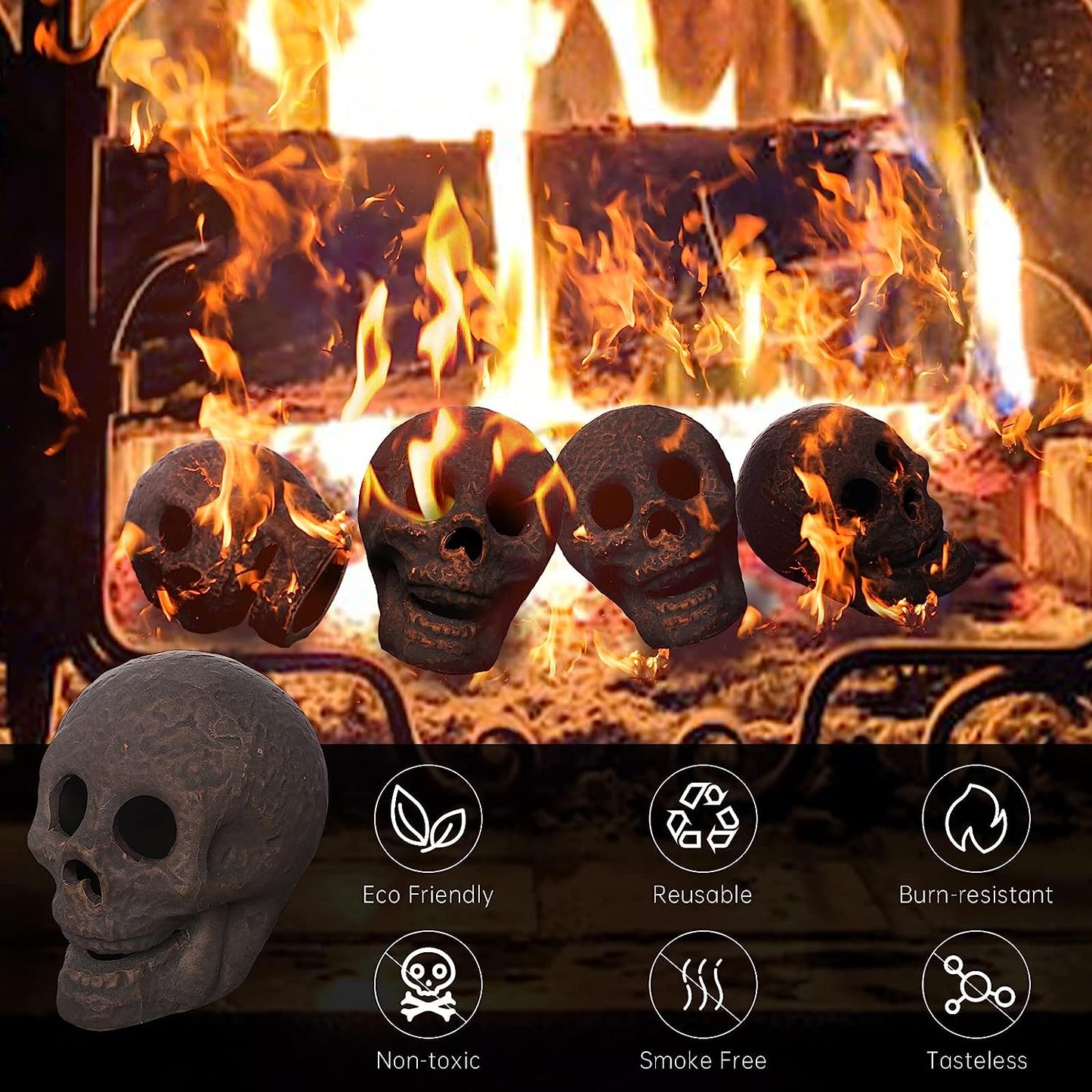 Halloween Ceramic Fire Pit Skull