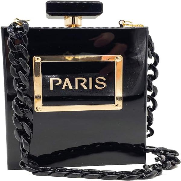 Acrylic Paris Perfume Crossbody Style Handbag
