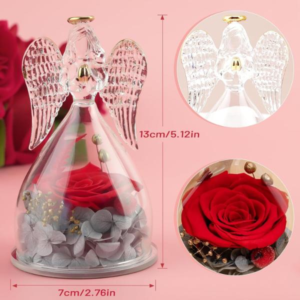 Preserved Real Rose Glass Angel Gifts for Her