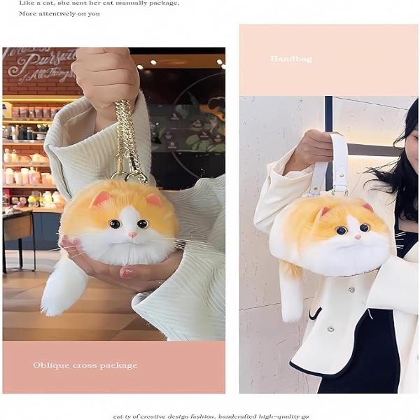 FREE GOLD MEMBER GIFT- LUXURIOUS PLUSH CAT KITTEN SHOULDER HAND BAG