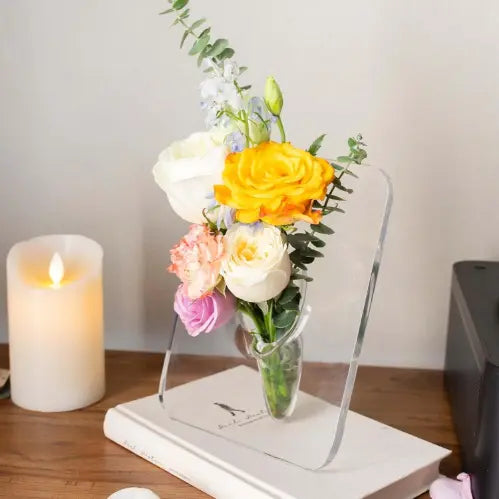 Acrylic Photo Frame Flower Vase