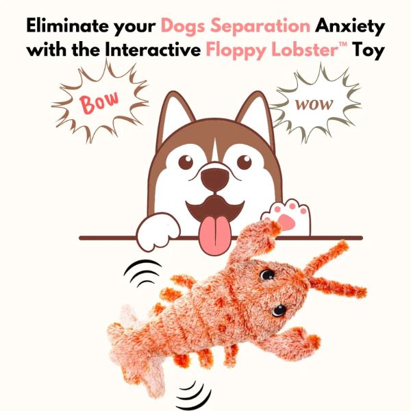 Upgraded Interactive Flopping Fish Dog & Lobster Toy