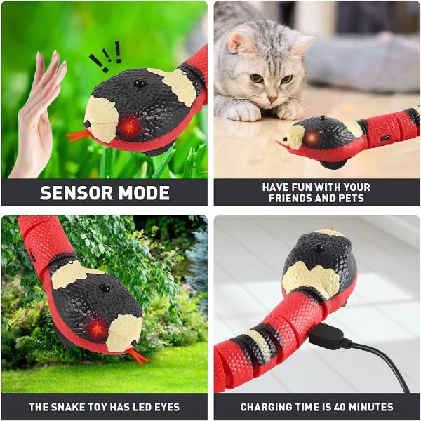 Interactive Smart Sensing Snake Cat Toy