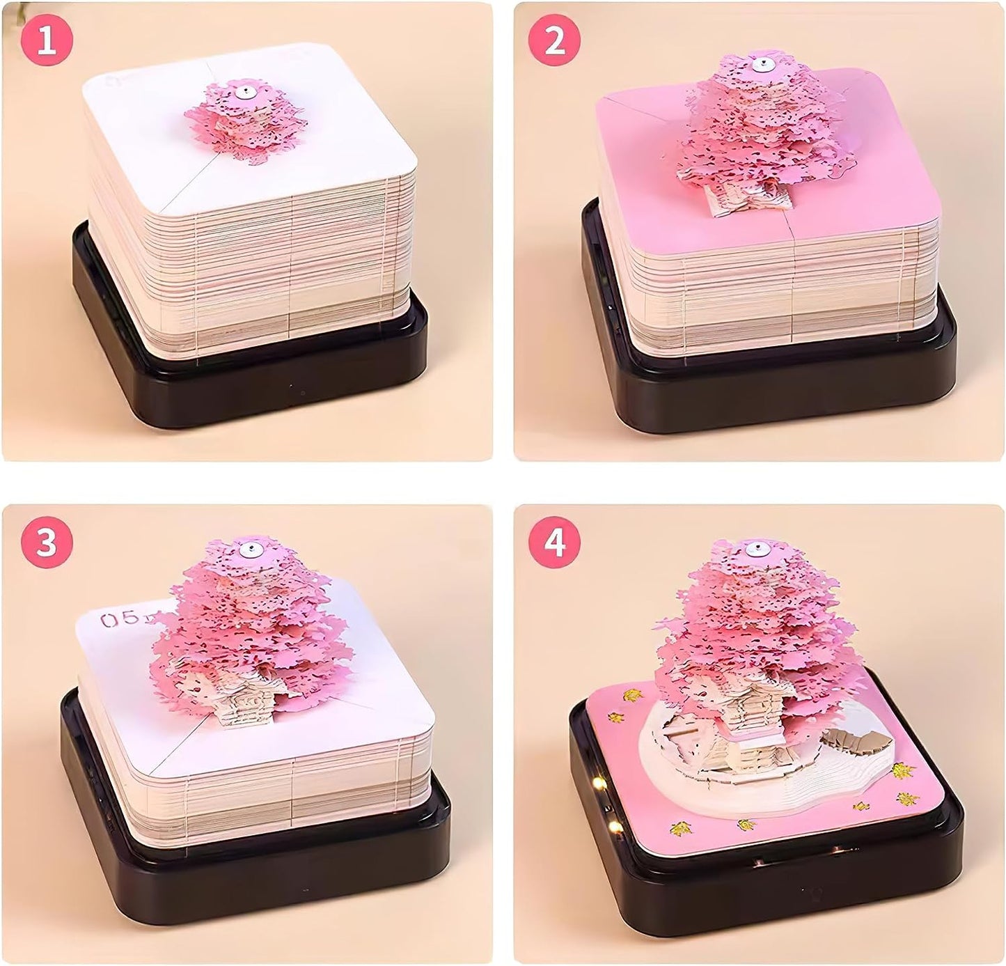 Sakura Tree & Mushroom Calendar Memo 2024