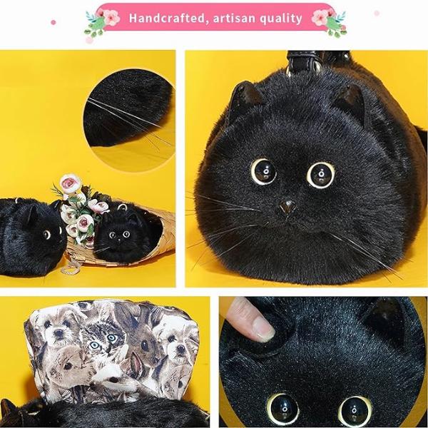 FREE GOLD MEMBER GIFT- LUXURIOUS PLUSH CAT KITTEN SHOULDER HAND BAG