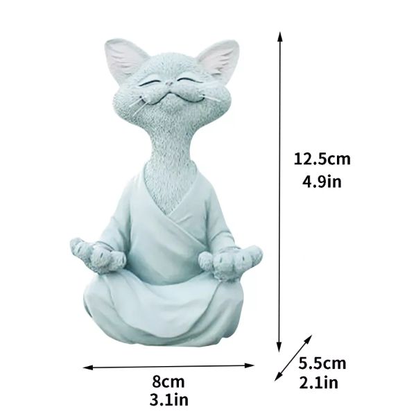Whimsical Buddha Yoga Cat Figurine