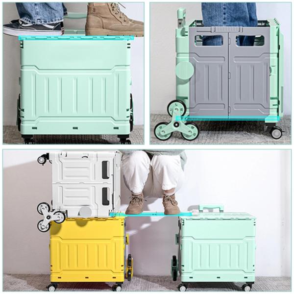 Folding Utility Cart Portable Rolling Crate Handcart Shopping Trolley