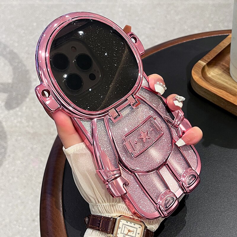 Glitter Astronaut Phone Case for iPhone ( LENS PROTECTION CASE)