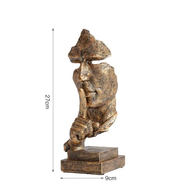 Nordic Abstract Art Thinker Statue & Silence Is Gold Thinker Statue