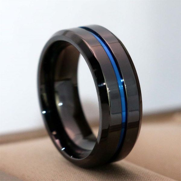 Love Blue Rhinestone Couple's Ring