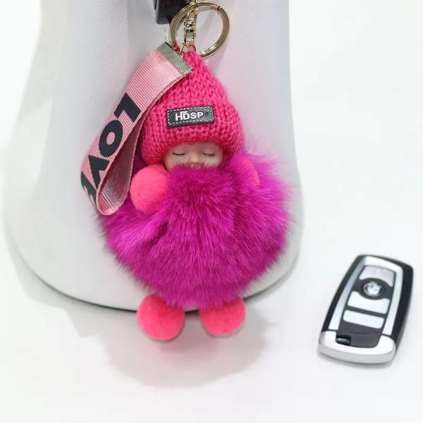 FREE GIFT Pompom Sleeping Baby Plush Keychain