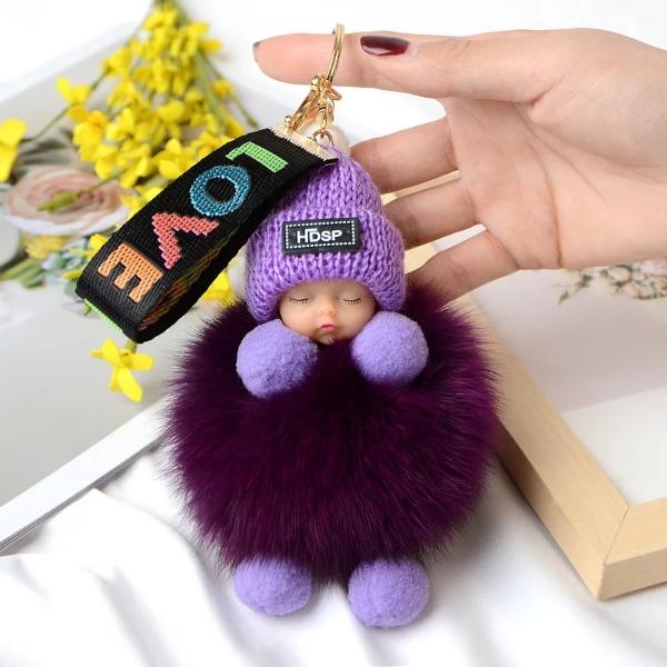 FREE GIFT Pompom Sleeping Baby Plush Keychain