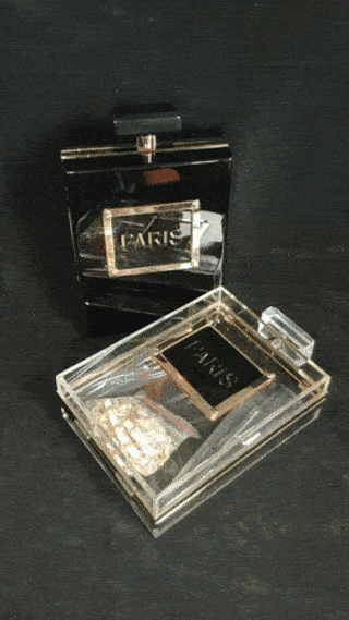 Acrylic Paris Perfume Crossbody Style Handbag