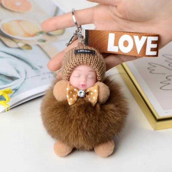 FREE GIFT Pompom Sleeping Baby Plush Keychain