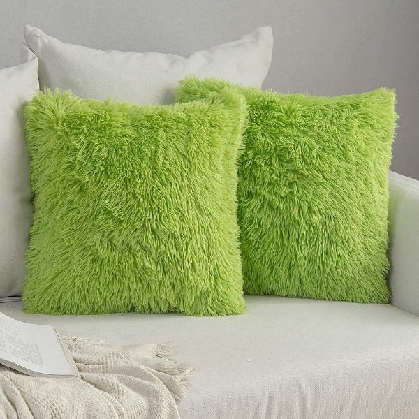 SOFA-LICIOUS Premium Luxury Fluffy Faux Fur Throw Pillow Covers