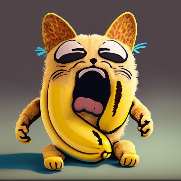Crying Banana Cat Plush Keychain
