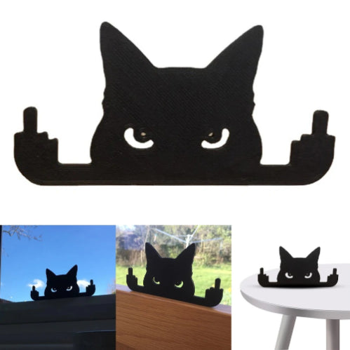 Funny Black Cat Middle Finger Decoration Ornament