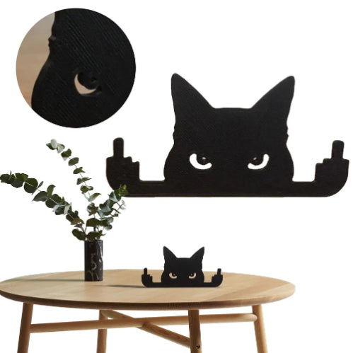 Funny Black Cat Middle Finger Decoration Ornament