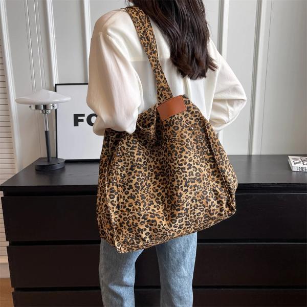 Leopard Print Large Tote Bag