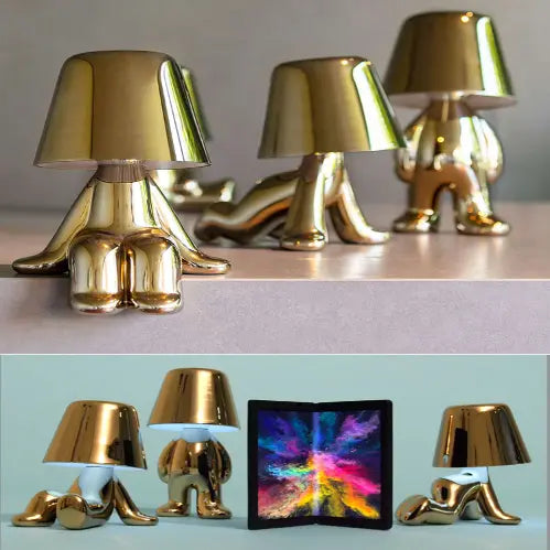 Little Shy Man Weener And Golden Man Night Lamp