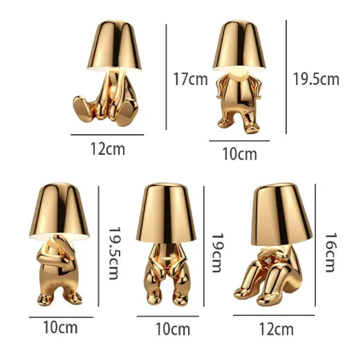 Little Shy Man Weener And Golden Man Night Lamp