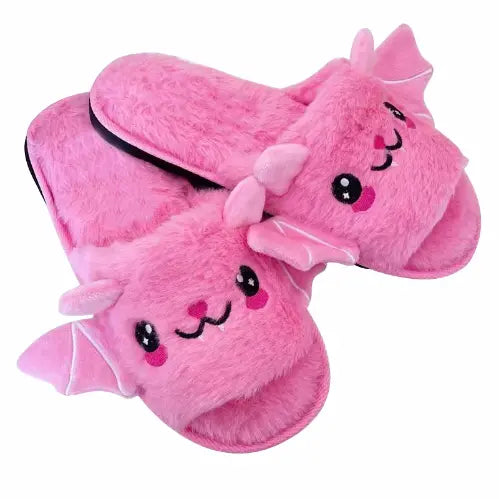 Halloween Spooky Bat Pumpkin Plush Slippers