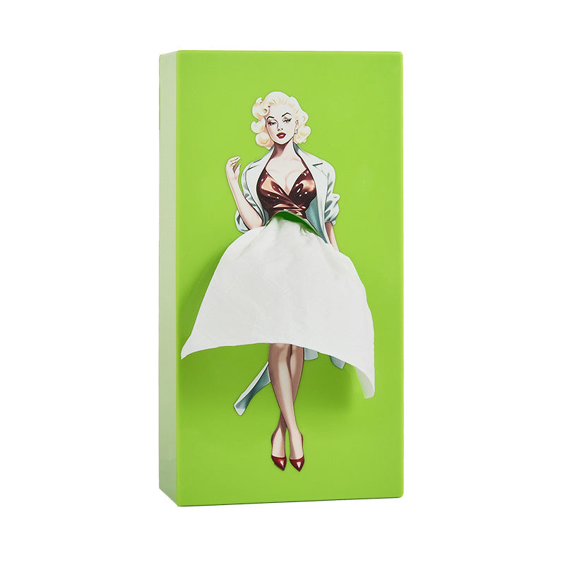 Sexy Flying Up Skirt Girl Tissue Box